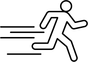 Stretch Affect line icon running graphic symbolizing "improved performance"